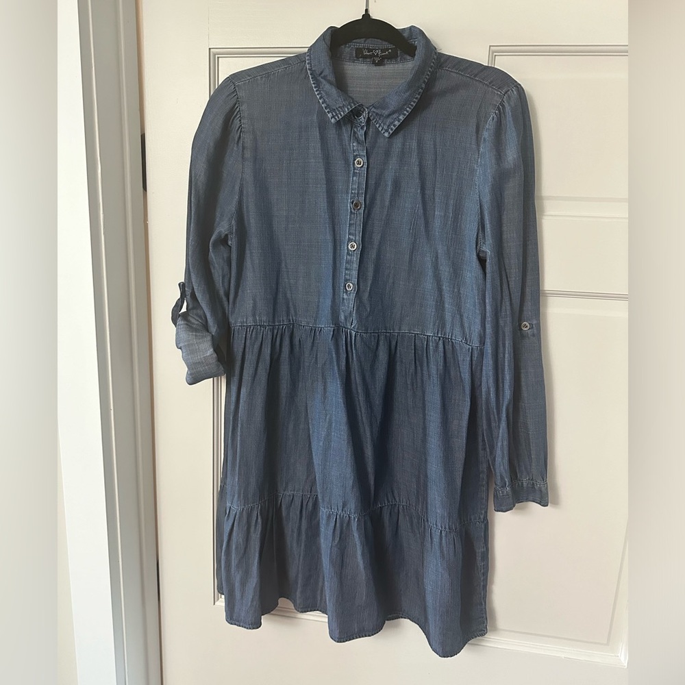 Velvet heart denim dress size small